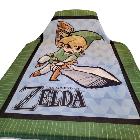 Legend of Zelda Link Fleece Throw Blanket 64x49" Cartoon Panel Green Fabric RARE - Picture 12 of 12